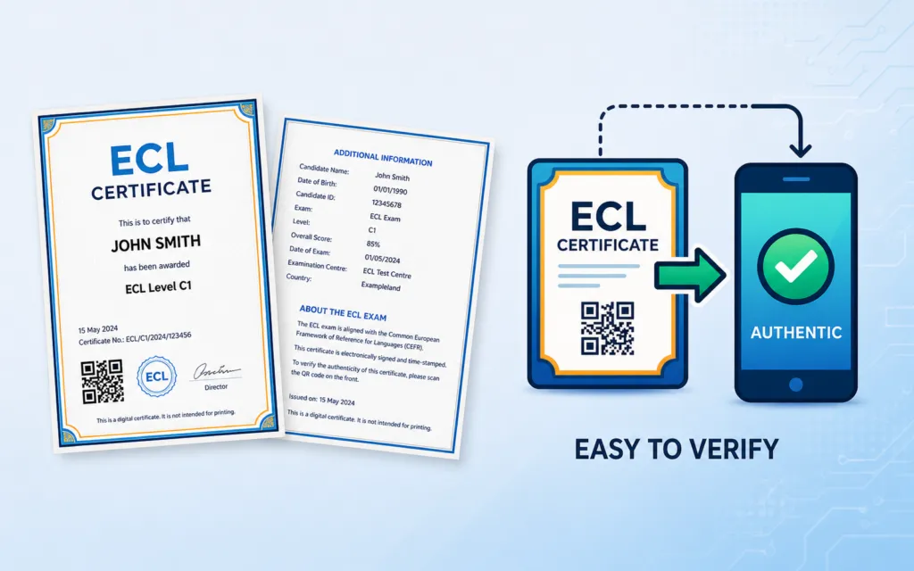 Certifikatë digjitale ECL me verifikim përmes kodit QR